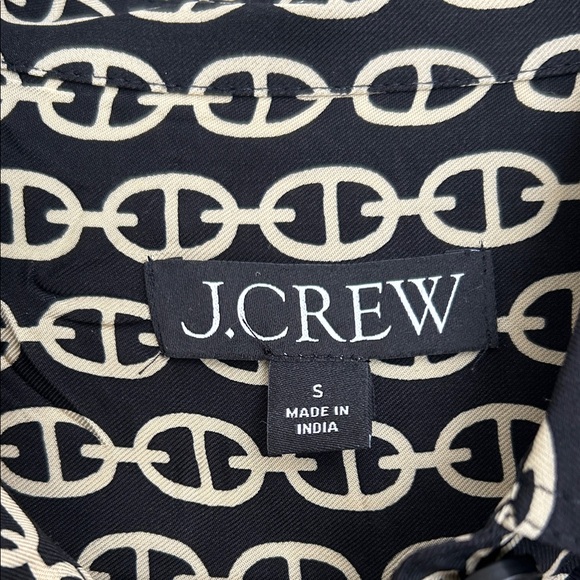 J.Crew Amelia Popover Shirtdress Chain Print Black Gold | NWOT | Size S - Picture 5 of 13